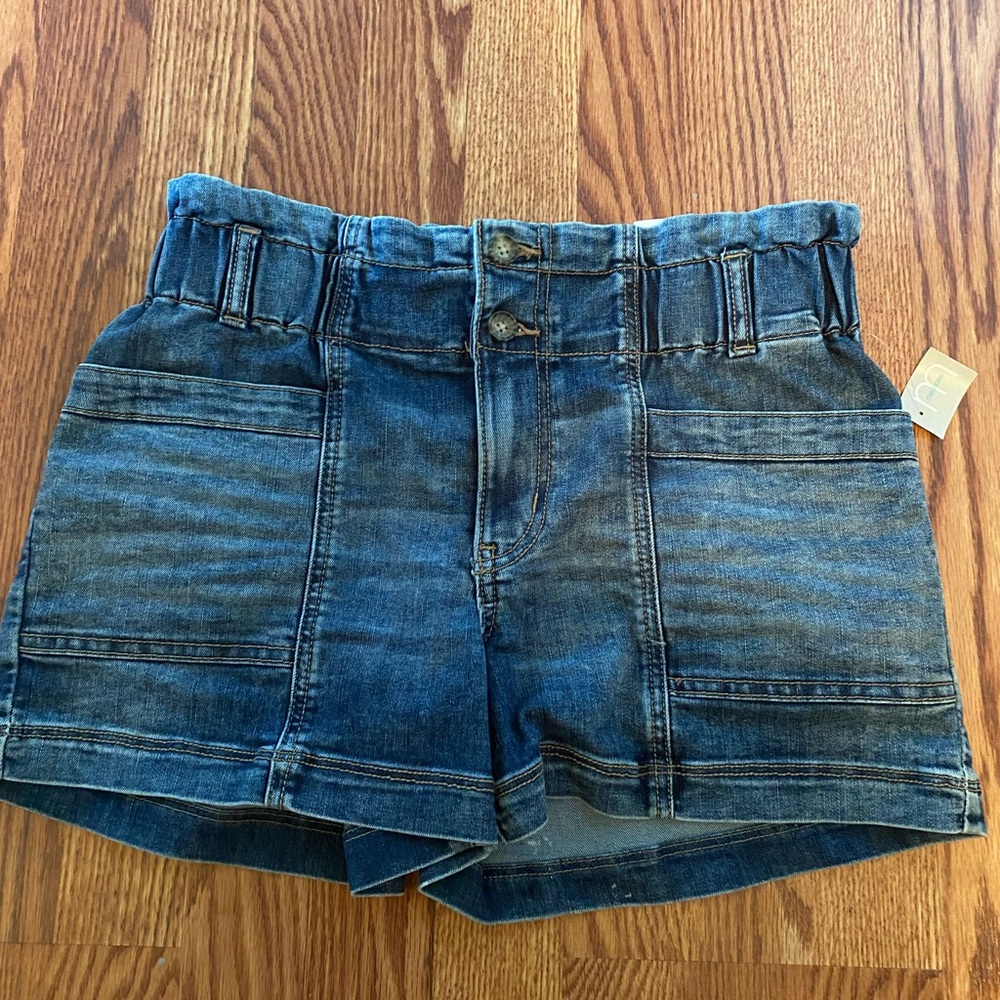 New paper bag waist denim shorts from Maurice’s. High rise.